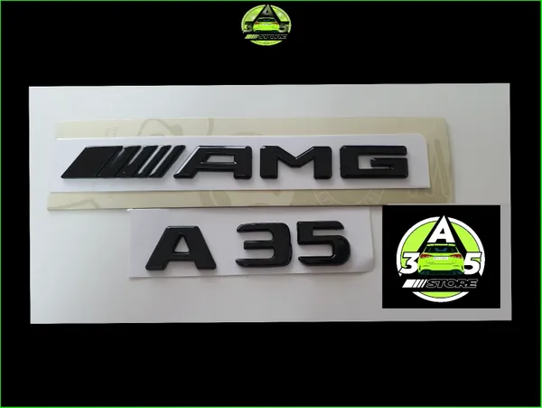 A35 Gloss Black Rear Badges Set